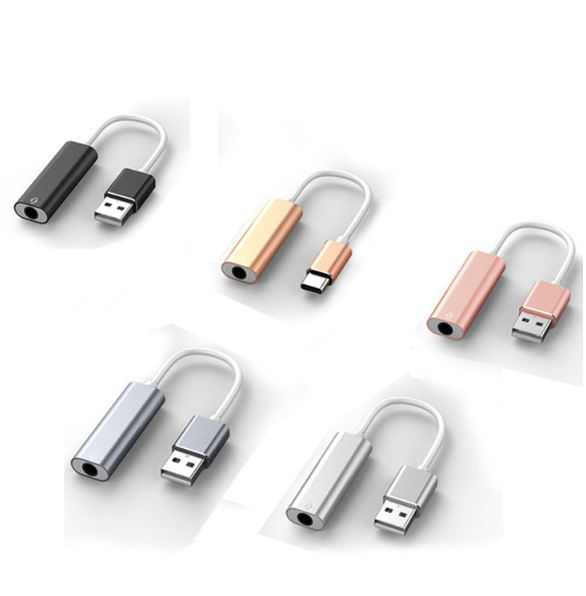 USB with cable 7.1 sound card headset microphone two-in-one single-hole drive-free 3.5mm adapter