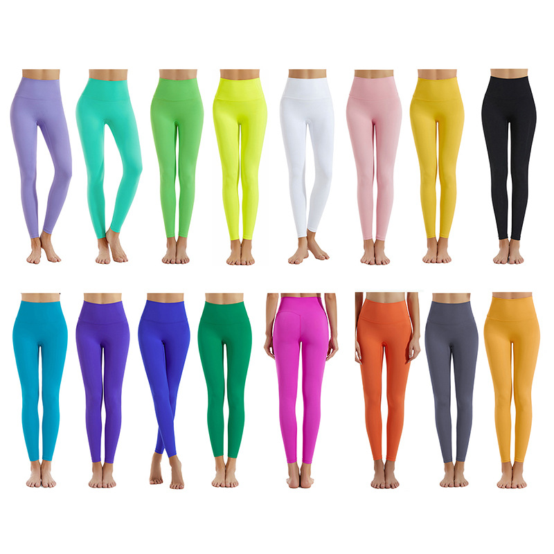 No Embarrassment Line Yoga Pants Women's Pants Summer High Waist Hip-lifting Tight Pants Naked Sense Quick-drying Training Sports Fitness Pants