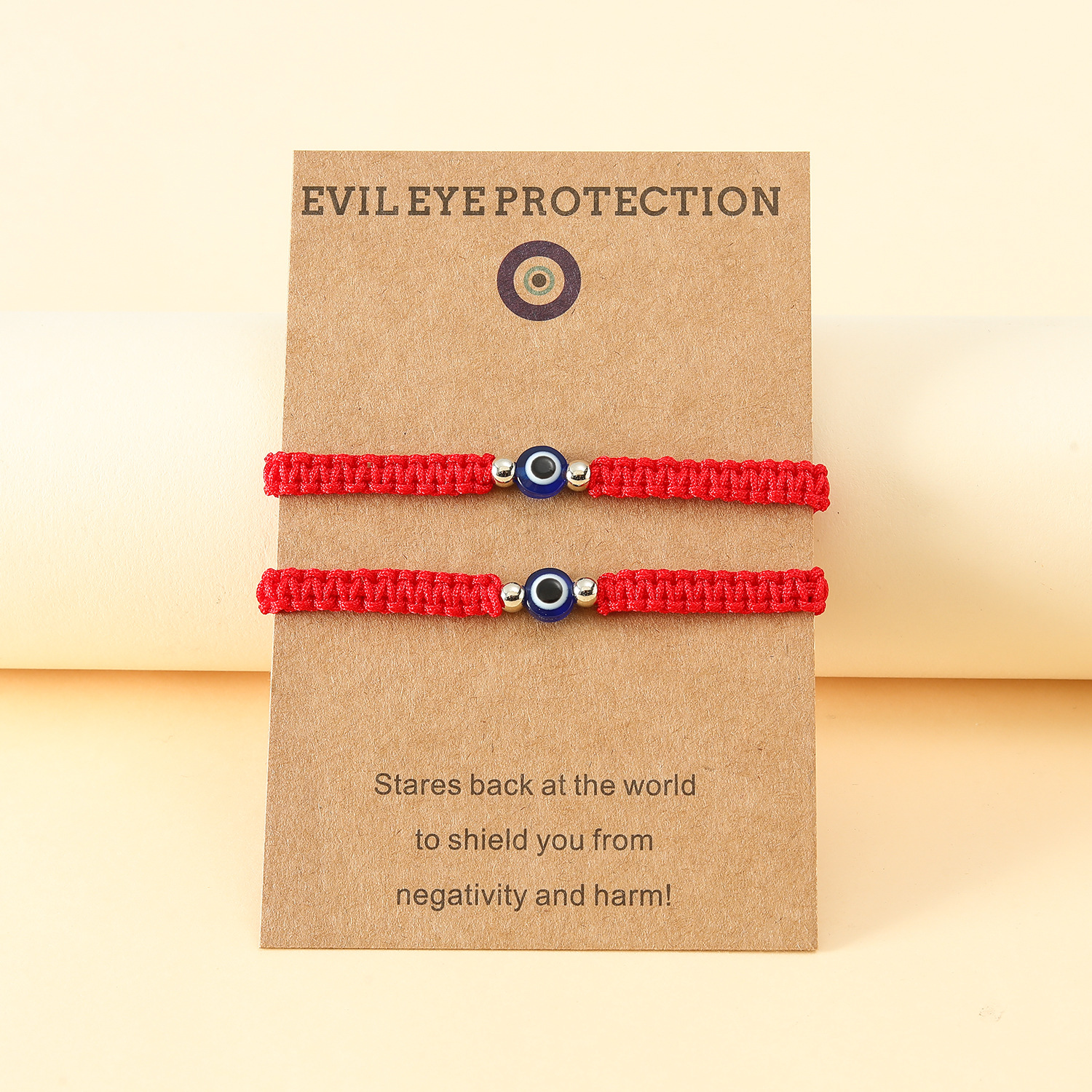 Cross-border jewelry Amazon for Europe and the United States personality Turkey blue devil eye flat knot woven bracelet red hand rope