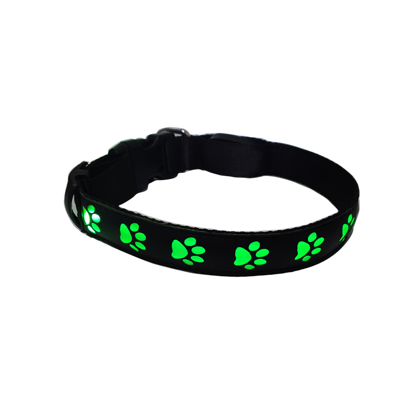 New LED Colorful Pet Dog Luminous Collar Walking Dog Leash Dog Claw Luminous Dog Ring usb Charging Collar