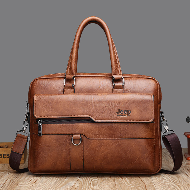 Foreign trade wholesale new men's shoulder bag fashion PU leather retro large capacity casual messenger bag men's handbag