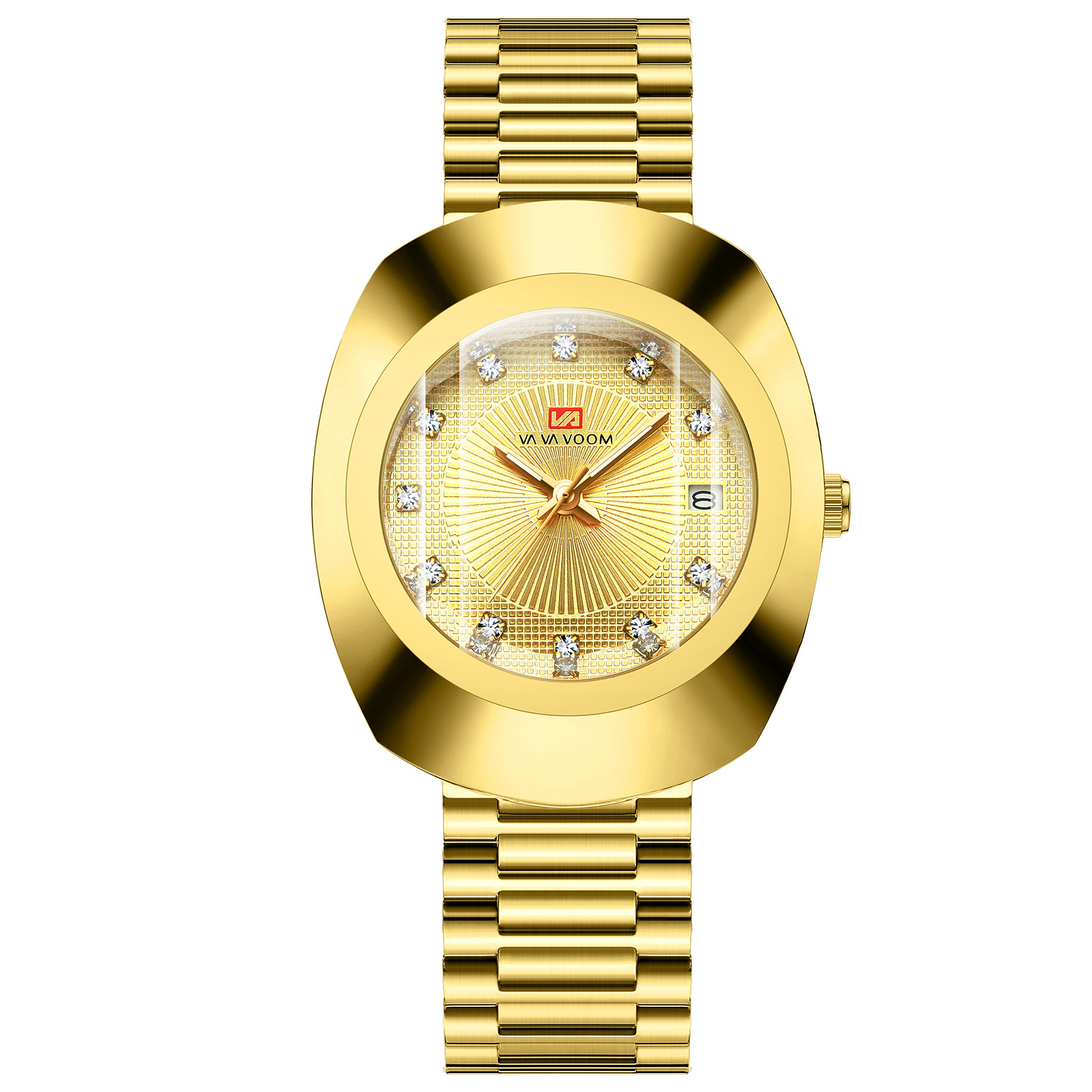 Couple quartz watch gold diamond waterproof steel band watch Middle East South America Southeast Asia cross-border watch a generation