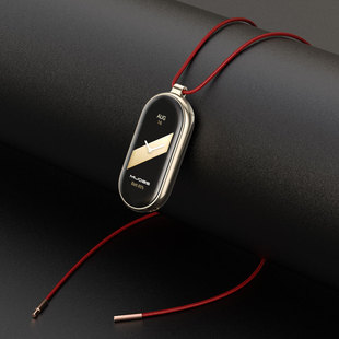 For Mi Band 9 8 Necklace 76543 Pendant Pendant Wax Rope Stainless Steel Metal Strap Necklace DIY