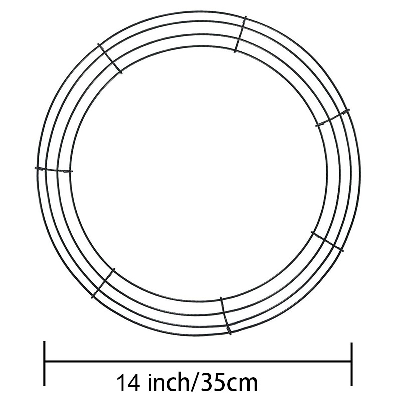 Cross-border 35cm large Garland iron ring Holiday DIY Garland decoration iron 14 inch circle flower arrangement iron ring setting