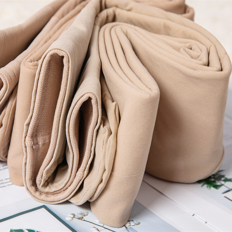 2023 autumn and winter double-layer light leg socks artifact plus velvet padded false flesh skin color anti-hook silk arbitrary cut leggings