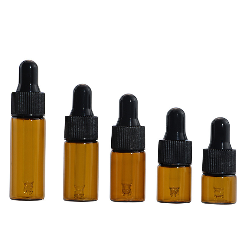 茶色の小さな点滴瓶1ml-5ml 3ml精油原液分注瓶2ml茶色のガラス瓶化粧品瓶|undefined