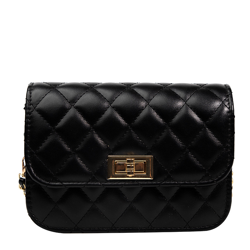 Lingge Solid Color Chain Small Square Bag 2022 Summer New Fashion Fashionable Shoulder Bag Simple Western Style Crossbody Women's Bag