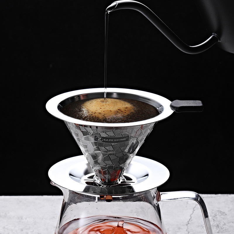 Stainless steel strainer coffee filter Cup hand Coffee Pot Filter drip filter pot filter cup filter paper drip-free