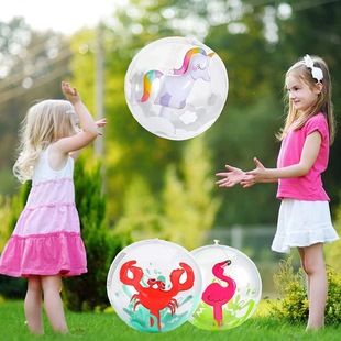 PVC thickened Internet celebrity cartoon inflatable unicorn Flamingo crab beach lawn children play transparent ball