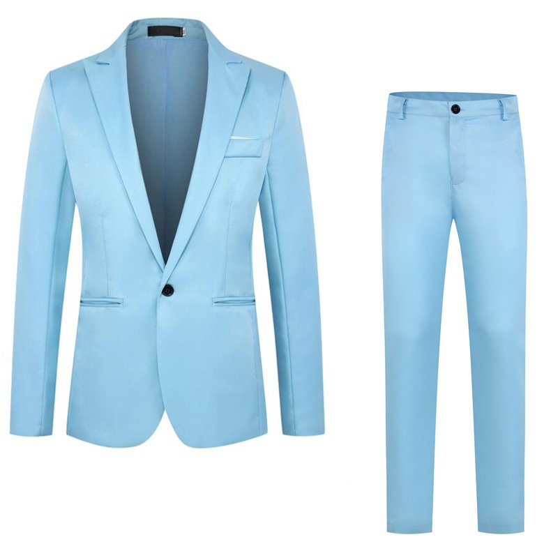 2024 foreign trade new men's fashion business slim suit suit Amazon men's casual suit two-piece suit