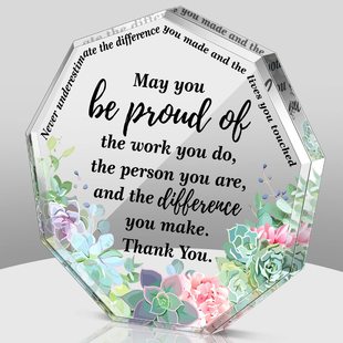 Acrylic ornaments cross-border heart-shaped ladies inspirational colleagues leave their jobs farewell thank you gift teacher souvenir ornaments
