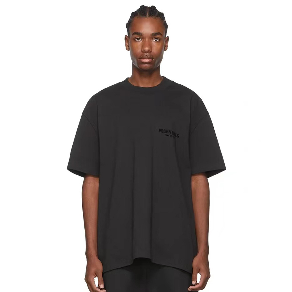 FOG Double Line ESSENTIALS Season 8 SS22 Flocking Loose Large OS Short-sleeved T-shirt Men's High Street Trendy Brand