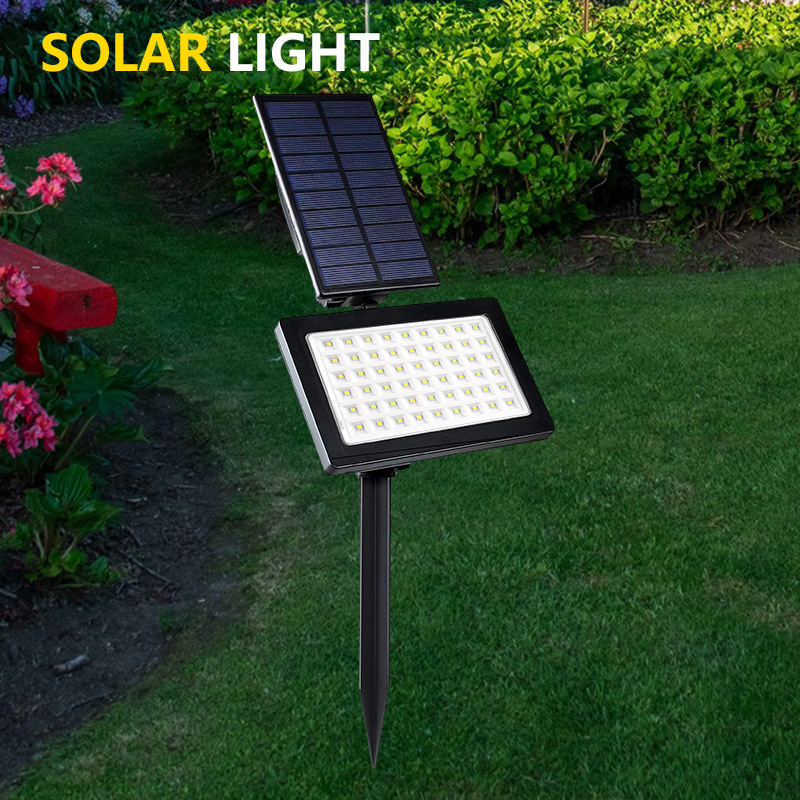 Solar Outdoor Garden Light Waterproof 54LED Flood Light Garden Lawn Light Wall-mounted Highlight Insert Light