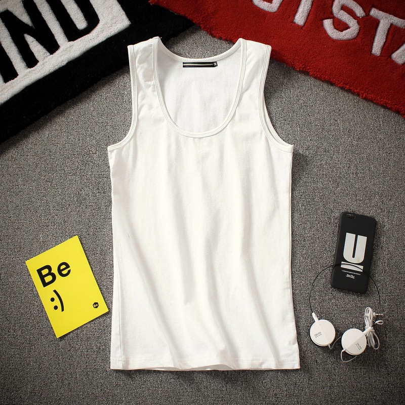 Men's vest youth breathable summer trendy tight slim Korean style striped waistcoat sleeveless T-shirt fashion brand