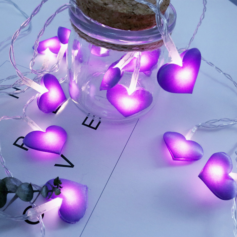 Cross-Border LED fabric love light string ins girl room decoration light Valentine's Day heart-shaped romantic confession String Light