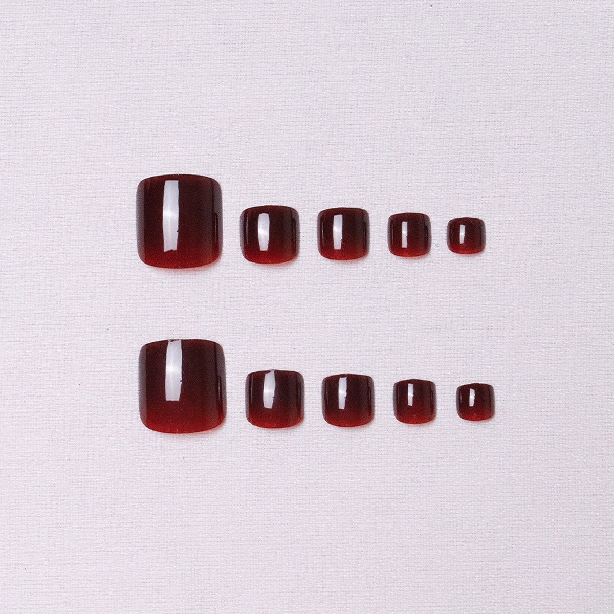 Simple Wearable Cherry Red Toenail Pieces Fake Nail Stickers Nail Stickers Removable Finished Products Wholesale