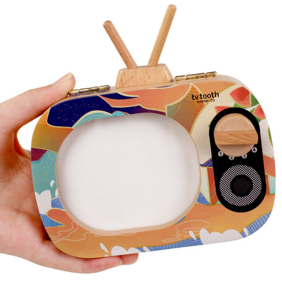 Children's Deciduous Teeth Commemorative Box Girl's Replacement Teeth Collection Box Wooden Deciduous Teeth Box Boy's TV Preservation Commemorative