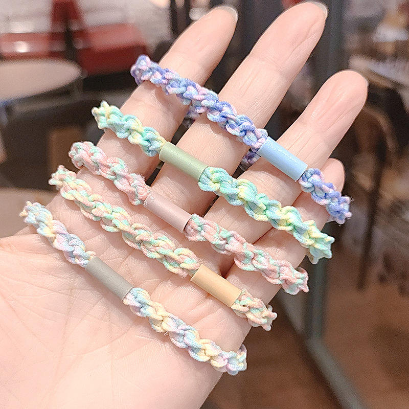 Basic Base Rubber Band Simple Knot Braided Hair Band Hair Rope High Elastic Durable Hair Rope Pony Tail Headwear