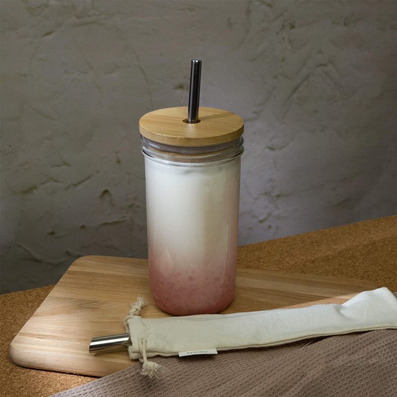 Amazon Cross Border Hot Sale 24oz Beverage Juice Cup Mason Jar Straw Glass Cup Coffee Bubble Tea Cup