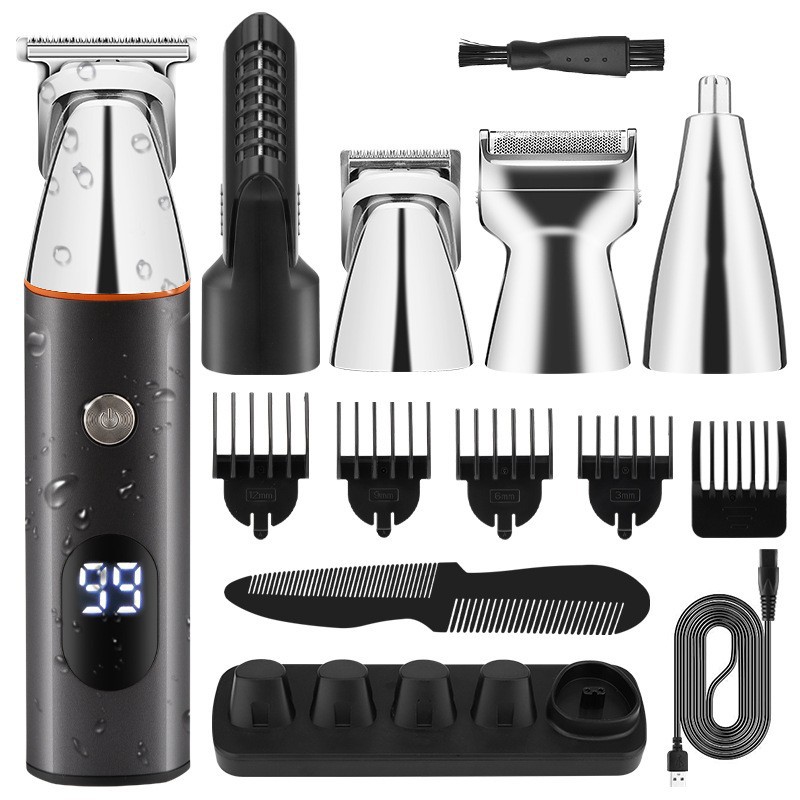 Russia OZON Hot Sale Hair Clipper suit Men's 5 in 1 Shaving Electric Hair Cutter Nose Hair Body Washing