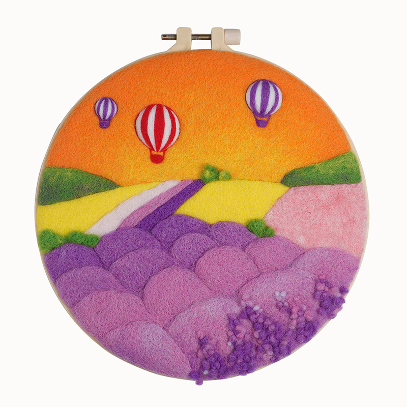 Landscape Painting Wool Felt Poke Poke Photo Frame Material Bag Handmade diy Home Hanging Painting Ornaments Couple Making Gift