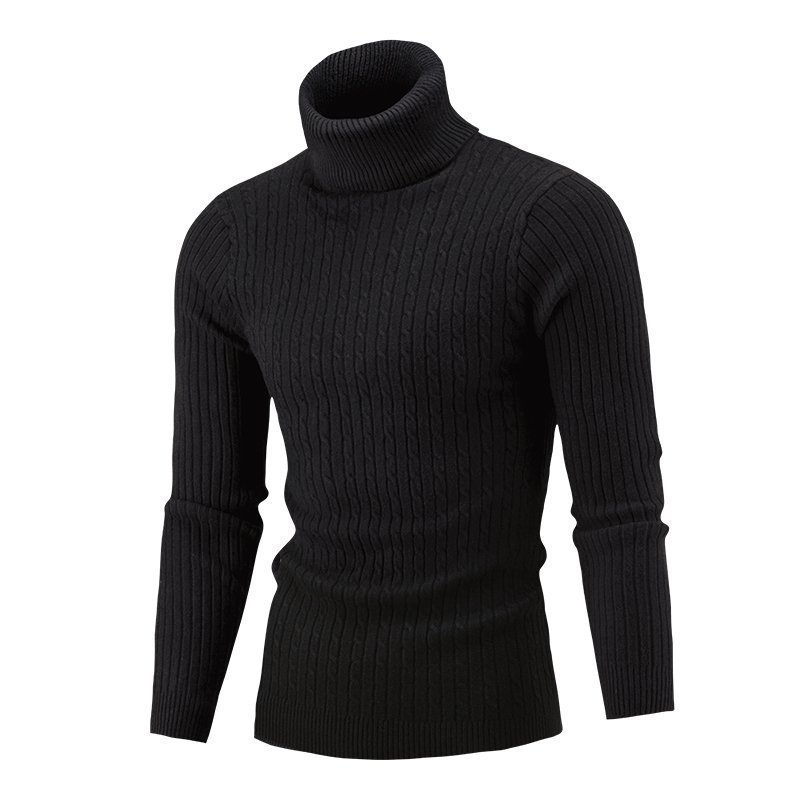 Amazon Turtleneck Turtleneck Sweater Men's European and American Autumn and Winter Slim-Fit Base Shirt Men's Twist Casual Sweater