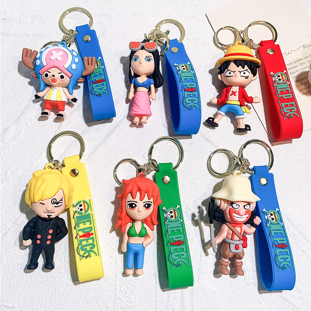 The Fourth Generation One Piece Key Chain Luffy Nami Shanzhi Solon Key Chain Dragon Ball Doll Men's and Women's Pendant Ornaments