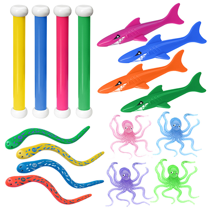 Cross-border Amazon Water Diving Toy Children's Swimming Pool Training Diving Torpedo Water Ring Assembled Toy suit