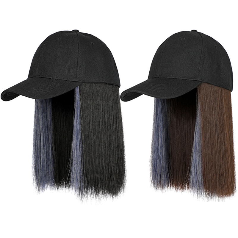 One-piece wig cap chemical fiber short straight hair bobo bobo head with hat wig factory spot wholesale a generation of hair