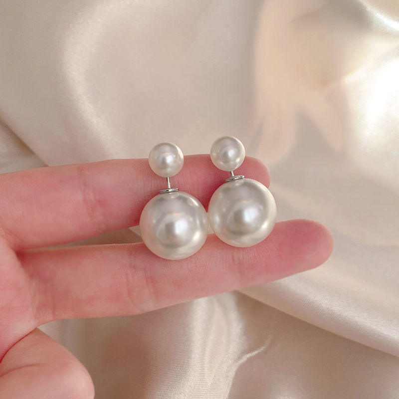 S925 silver needle wholesale double-sided pearl earrings a multi-wear jewelry small fragrant wind earrings earrings for women