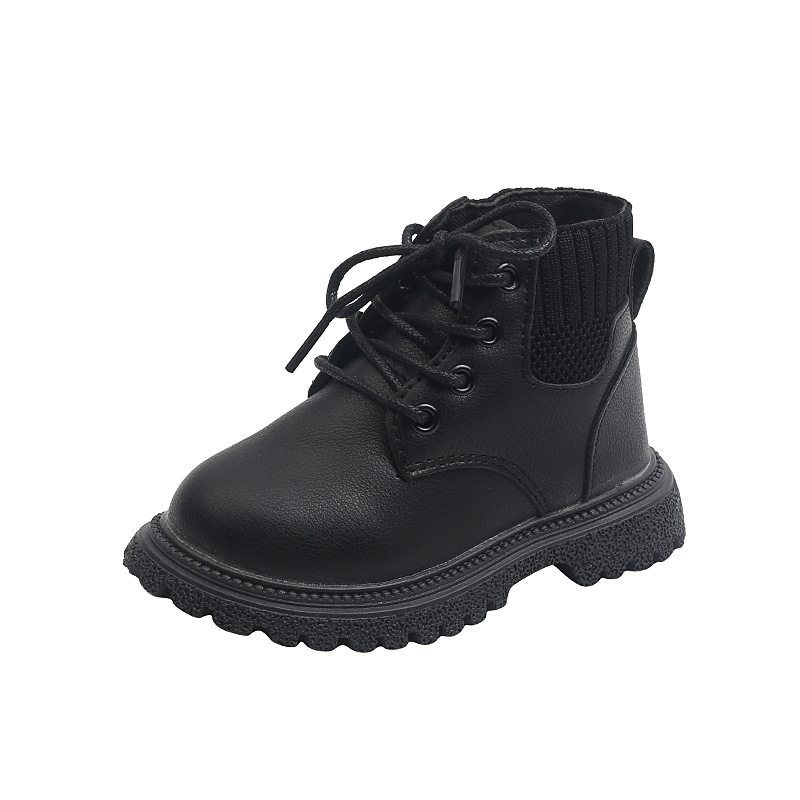 Autumn and Winter new children's shoes children's boots Martin boots foreign trade Boys' leather low-top cotton short boots girls' baby shoes