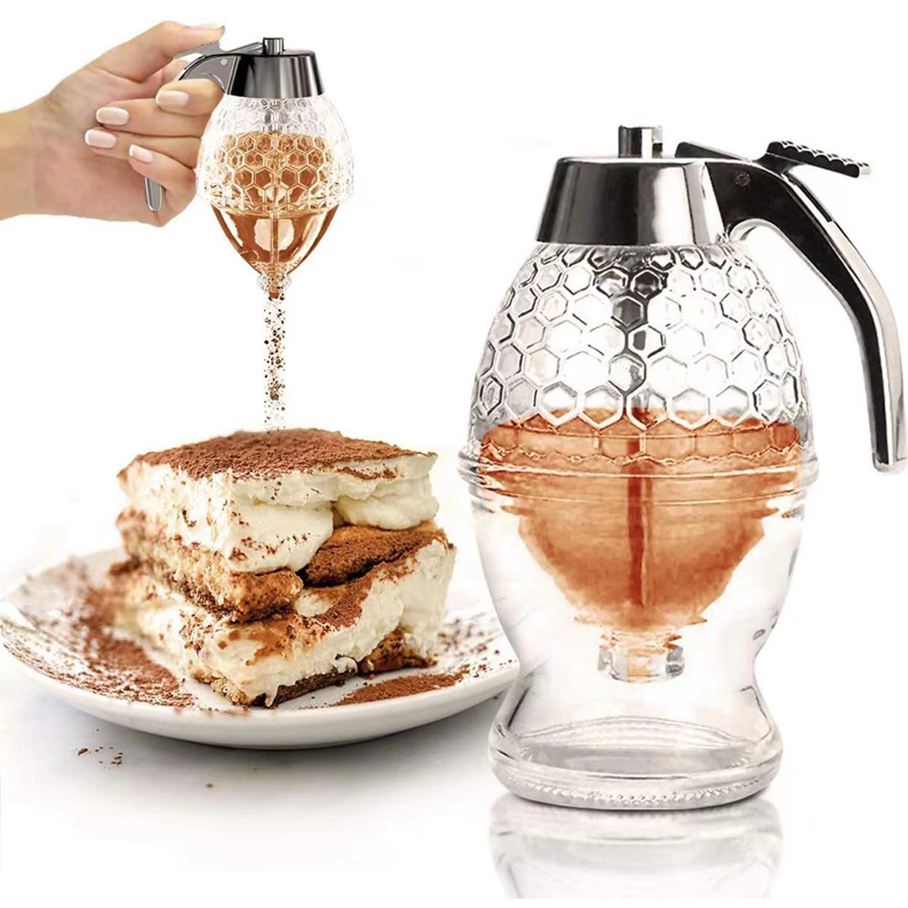 TV products honey dispenser syrup juice dispenser honey syrup dispenser storage