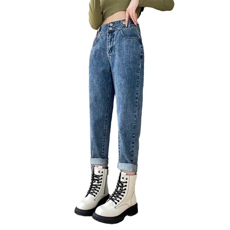 High Waist Harlan Jeans Women's Spring 2023 New Loose Slimming Cropped Pear-Shaped Figure Turnip Pants