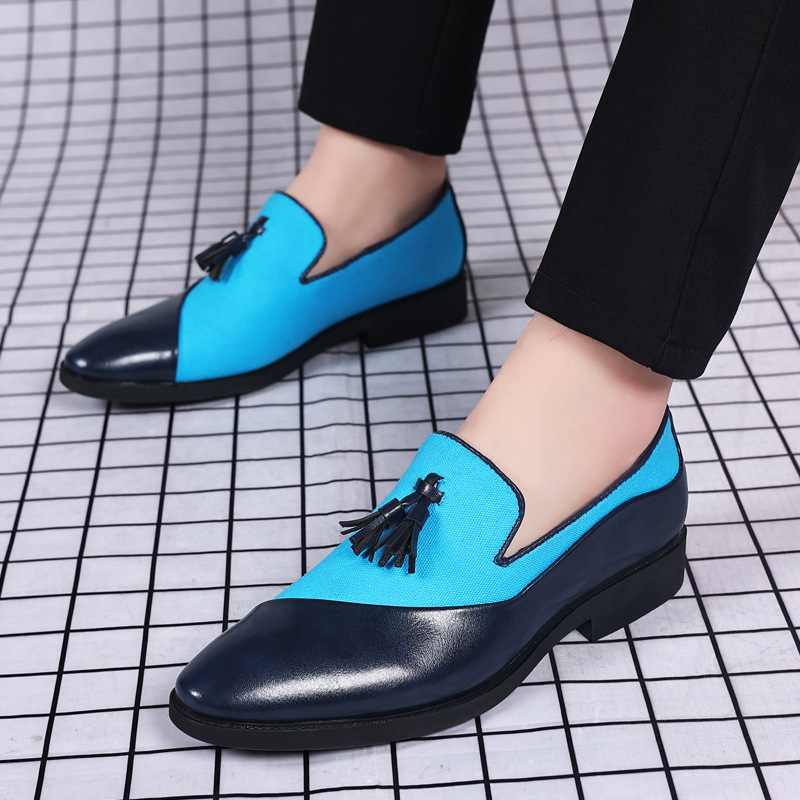 2023 New Leather Shoes Men's Business Dress Large Size Foot Cover Fashionable Casual Shoes Korean Style All-match Fashionable British Style