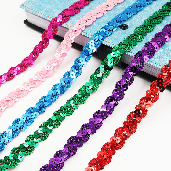 Environmental protection wave sequin strip bead belt clothing accessories DIY1.5CM performance clothing sequin lace belt