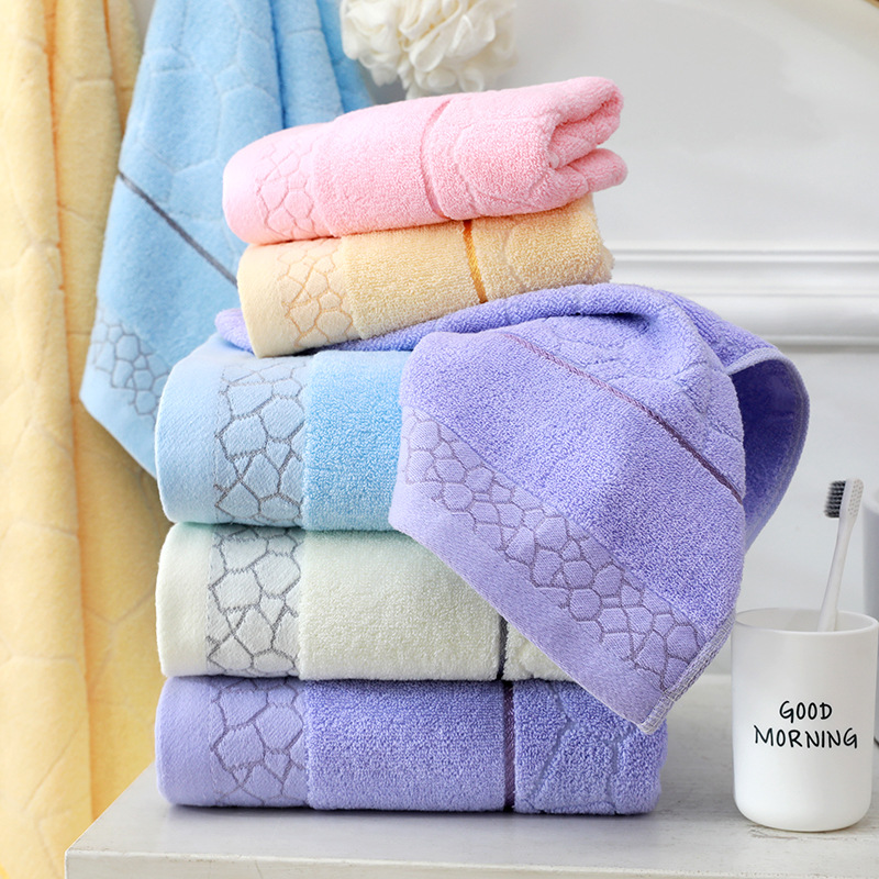 Factory wholesale adult thick solid color cotton bath towel baby absorbent soft hotel embroidery logo gift