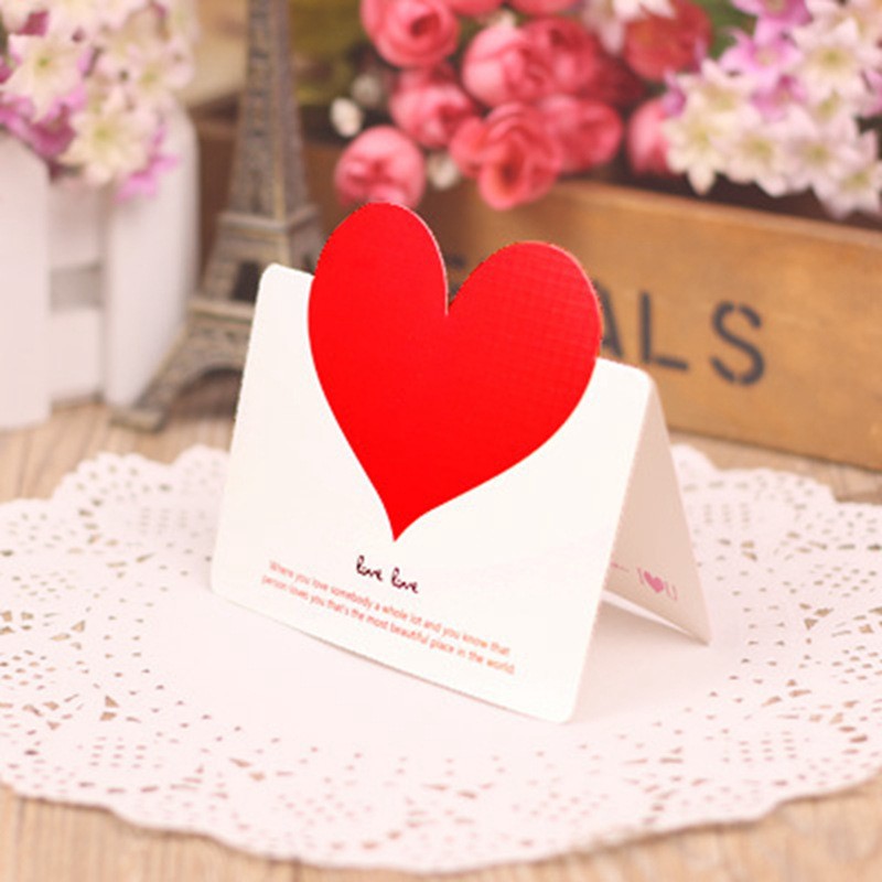 Wholesale simple love greeting card South Korea creative universal mother's day small card birthday blank message card