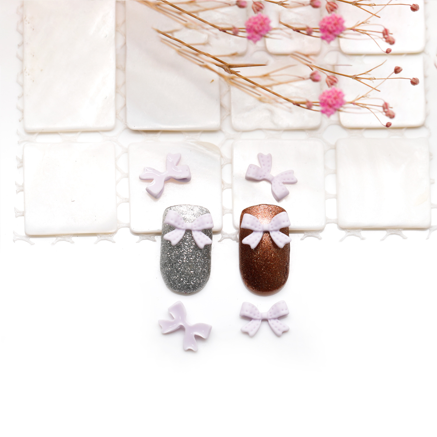 Bowknot nail art accessories nail art small red ins Japanese fairy resin 2021 new three-dimensional decoration