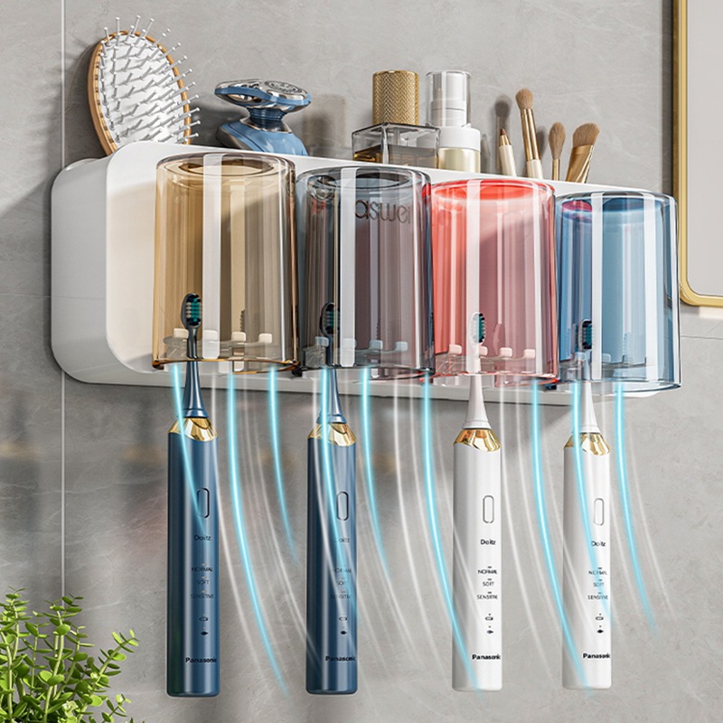 Toothbrush Rack Non-Punch Brush Cup Mouthwash Cup Wall-Mounted Shelf Wall-Mounted Toilet Electric Home suit