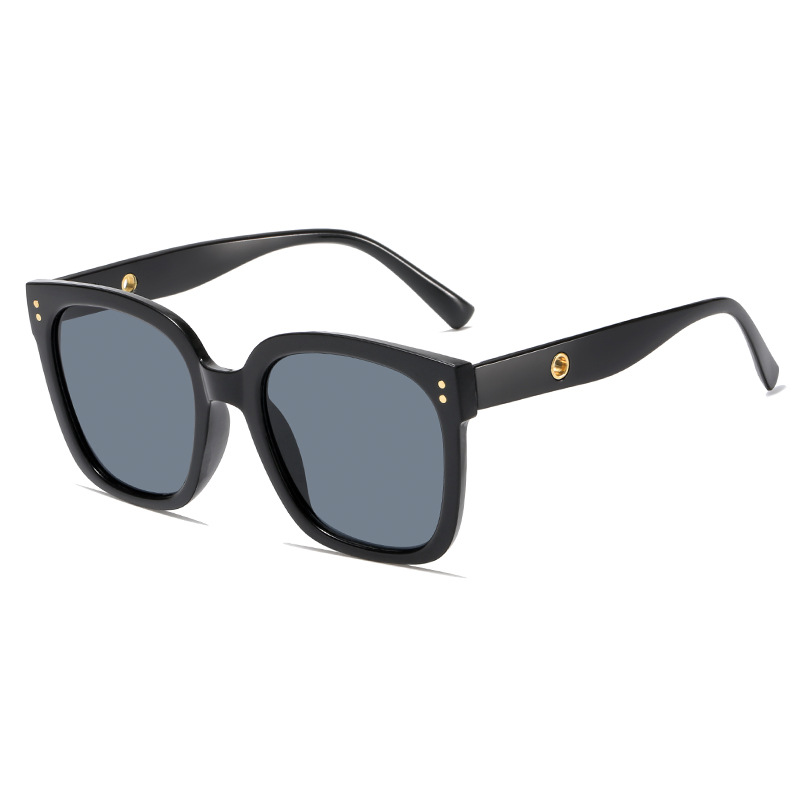 Big Face Slim Sunglasses Men's Anti-UV Internet Red jennie Same Style White Square Sunglasses Women's Fashionable Glasses