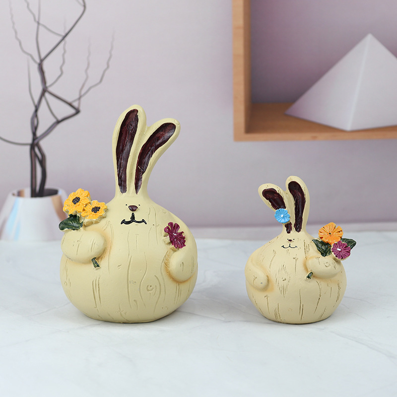 Cute Home Decorations Ornaments Size Garlic Rabbit Living Room Desktop Small Ornaments Resin Craft Home Furnishings