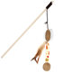 Pet cat ticker wooden pole feather Bell cat ticker Interactive cat toy mouse wooden pole cat ticker cat toy