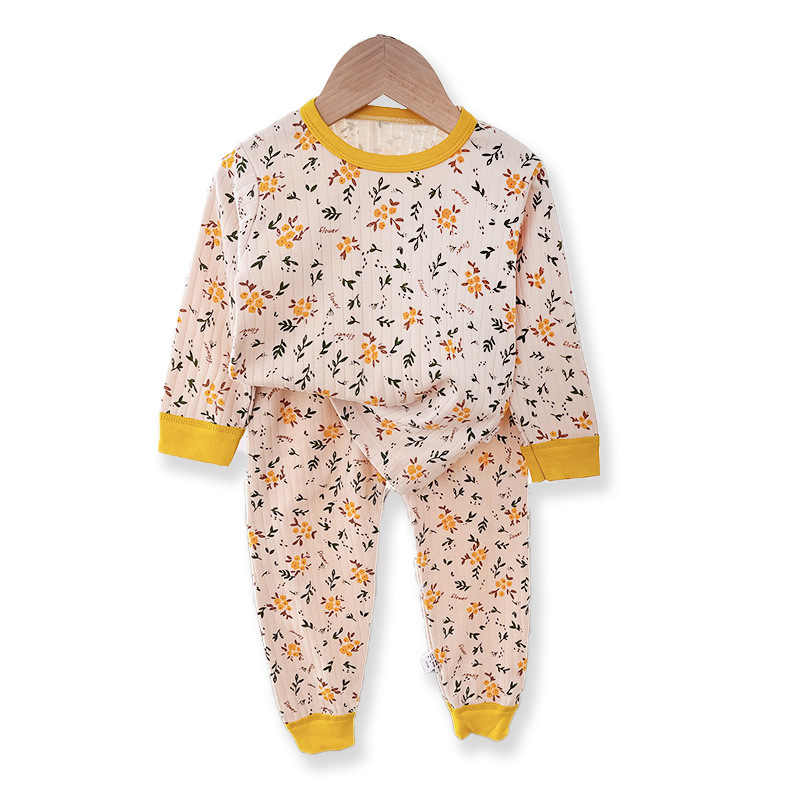 Children's Home wear suit Cotton Girls' cotton pajamas two-piece set baby boys' underwear baby autumn clothes long pants