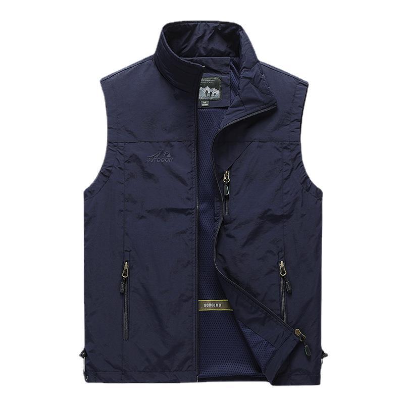 Spring and Autumn New Vest Men's Outdoor Casual Young and Middle-aged Photography Fishing Waistcoat Vest Vest Men's Sports Jacket