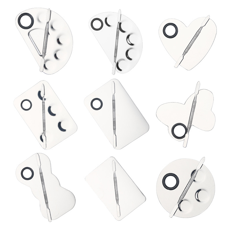 Spot wholesale stainless steel palette nail art makeup palette set Foundation painting makeup tools cross border