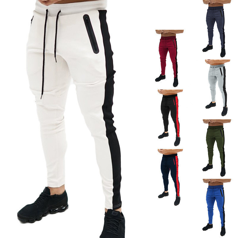Foreign Trade Autumn and Winter Men's New Sports Leisure Light Plate Slim Fitness Pants Men's Trousers Small Feet Pants