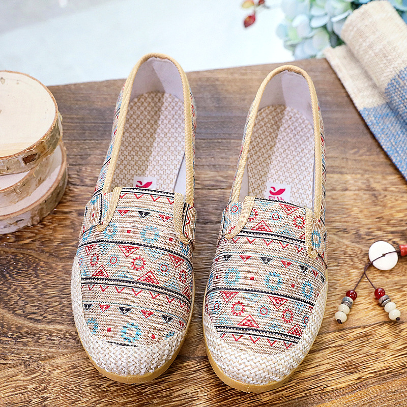 Spring and Autumn New Beijing Old Cloth Shoes Women's Canvas Shoes Fashion Trendy All-match Slip-on Anti-slip Beef Bottom Comfortable