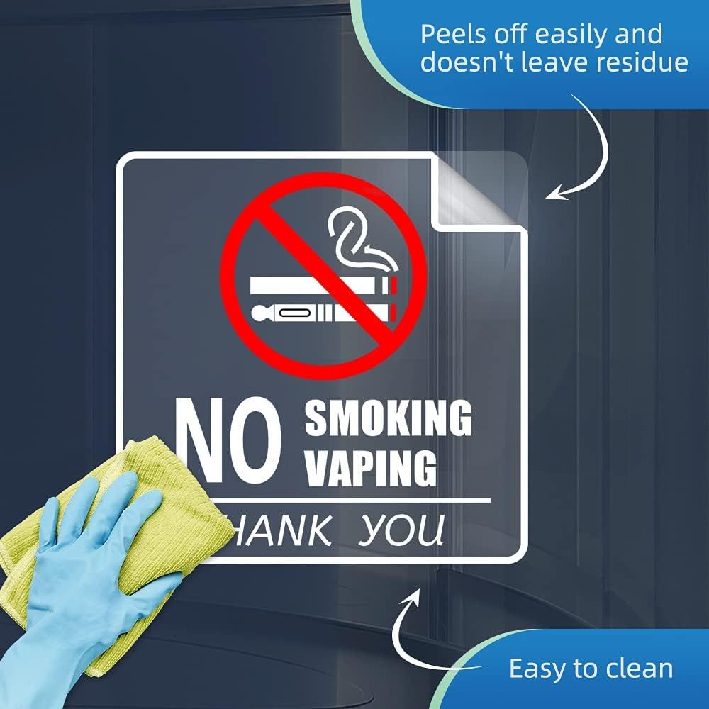 Amazon Hot Sale 6*6 Inch No Smoking Logo Vinyl Transparent Label Waterproof Removable