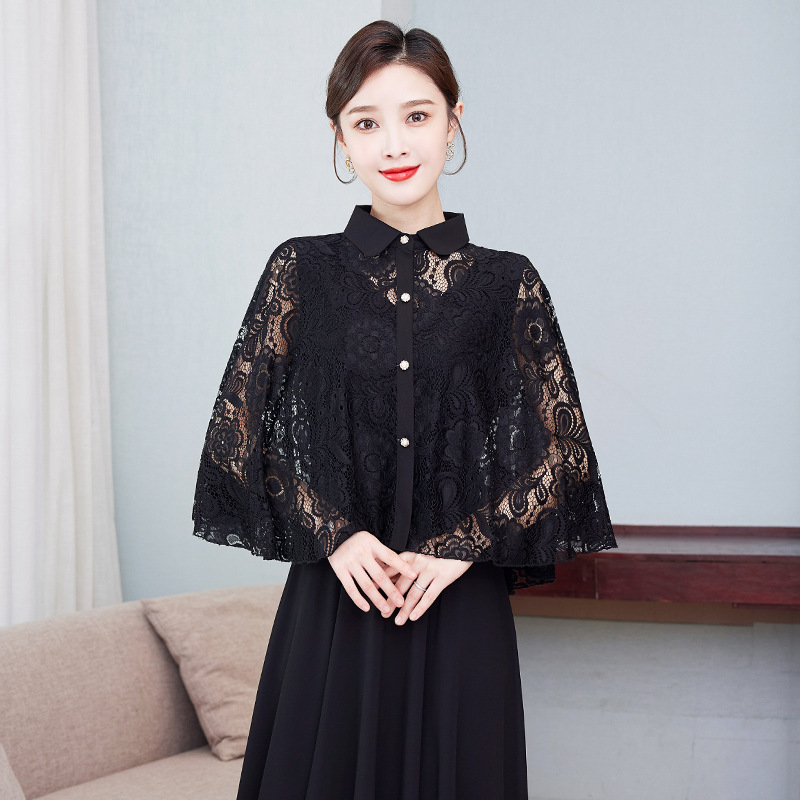 Fu Daiyi 2039 Lucky Flower Lace Cloak with Skirt Lace Hollow Shawl Fairy