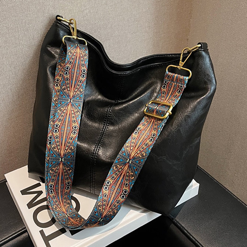 Vintage Style Geometric Print Strap Hobo Bag Large Capacity Crossbody Bag Women's Shoulder Bag Crossbody Bag